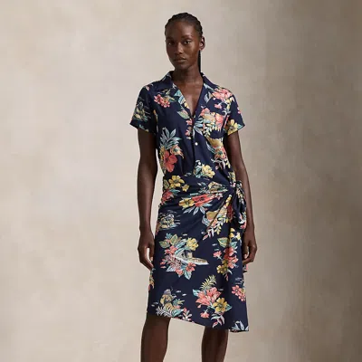 Polo Ralph Lauren Floral Faux-wrap Shirtdress In Unchartered Floral