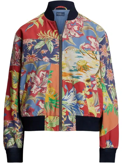Polo Ralph Lauren Tropical-floral Twill Bomber Jacket In Hawaiian Print Multi