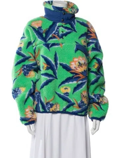 Pre-owned Polo Ralph Lauren Floral Print Jacket In Blue/green