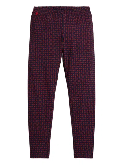 Polo Ralph Lauren Kids' Floral-print Leggings In Red