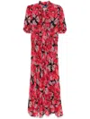 Polo Ralph Lauren Floral Georgette Midi Dress In Pink