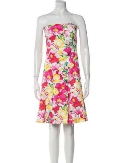 Pre-owned Polo Ralph Lauren Floral Print Mini Dress In Neutrals