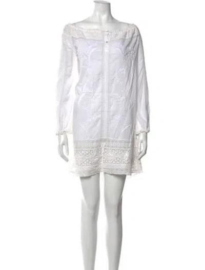 Pre-owned Polo Ralph Lauren Floral Print Mini Dress In Neutrals