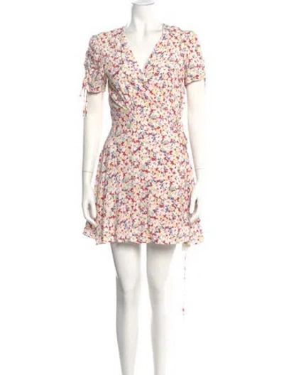 Pre-owned Polo Ralph Lauren Floral Print Mini Dress In Red