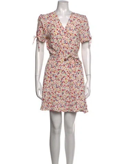 Pre-owned Polo Ralph Lauren Floral Print Mini Dress In Red