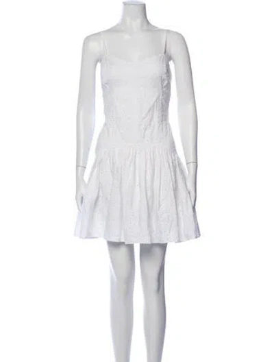 Pre-owned Polo Ralph Lauren Floral Print Mini Dress In White