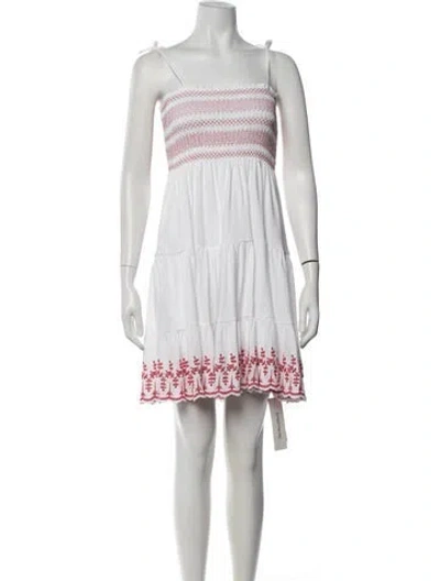 Pre-owned Polo Ralph Lauren Floral Print Mini Dress In White