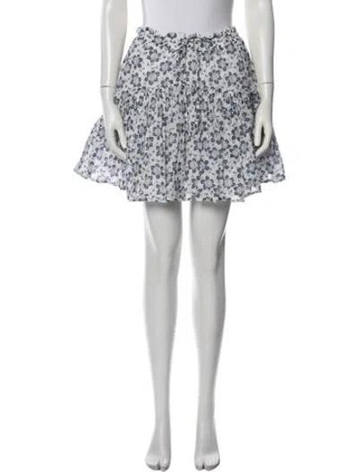 Pre-owned Polo Ralph Lauren Floral Print Mini Skirt In Gray
