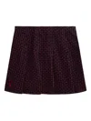 Polo Ralph Lauren Floral-print Pleated Skirt In Burgundy