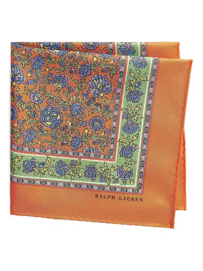 Polo Ralph Lauren Floral-print Scarf In Orange