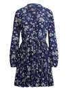 Polo Ralph Lauren Floral-print Shirt Dress In Blue
