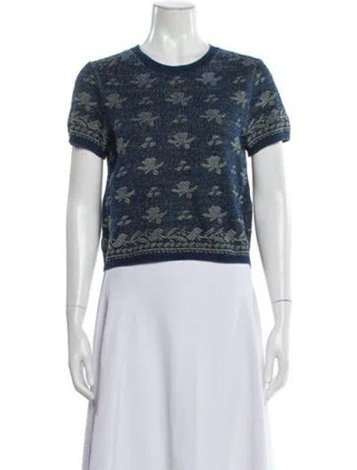 Pre-owned Polo Ralph Lauren Floral Print Short Sleeve Polo W/ Tags In Blue