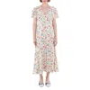 Polo Ralph Lauren Floral Print Silk Crepe A-line Dress In Multi