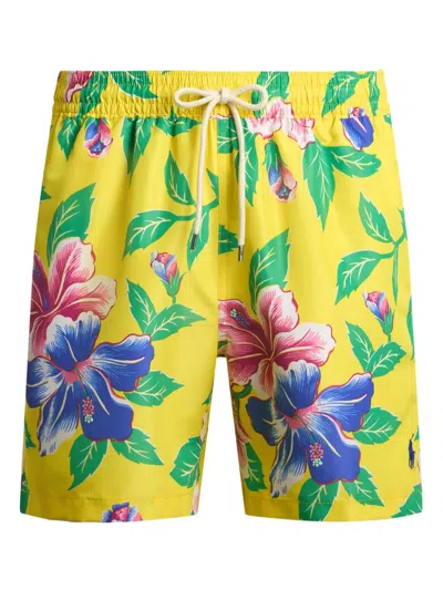 Polo Ralph Lauren Floral-print Swim Shorts In Yellow