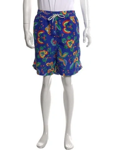 Pre-owned Polo Ralph Lauren Floral Print Swim Trunks In Blue