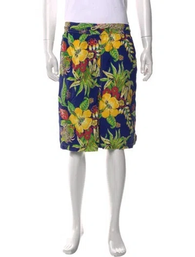 Pre-owned Polo Ralph Lauren Floral Print Swim Trunks W/ Tags In Multicolor