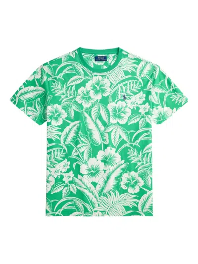 Polo Ralph Lauren T-shirt Mit Blumen-print In Green