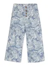 Polo Ralph Lauren Floral-print Wide-leg Jeans In Blue