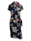 Polo Ralph Lauren Floral-print Wrap Dress In Black
