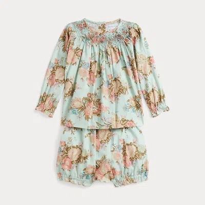 Polo Ralph Lauren Babies' Floral Smocked Cotton Top & Bloomer Set In Everette Lane Floral