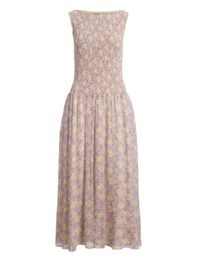Polo Ralph Lauren Katie Smocked Floral-print Midi Dress In Multi