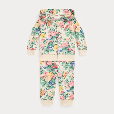 Polo Ralph Lauren Babies' Ralph Lauren Floral French Terry Zip-up Hoodie & Joggers Set In Multi