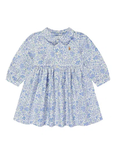 Polo Ralph Lauren Floral-print Cotton Dress In Blue