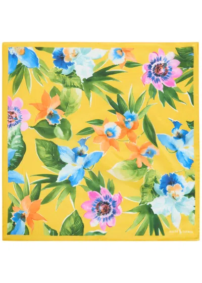 Polo Ralph Lauren Floral-print Silk-chiffon Bandana In Gray