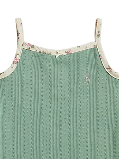 Polo Ralph Lauren Babies' Floral-print Three-piece Short Set In Green