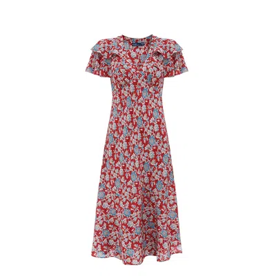 Polo Ralph Lauren Floral-printed Silk Dress In Multi