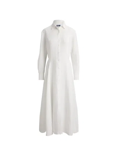 Polo Ralph Lauren Linen A-line Shirt Dress In White