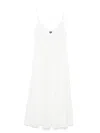Polo Ralph Lauren Flowy White Midi Dress With V-neckline And Tiered Hem In White