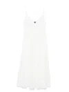 Polo Ralph Lauren Flowy White Midi Dress With V-neckline And Tiered Hem In White