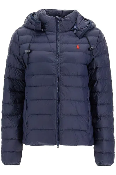 Polo Ralph Lauren Foldable Down Jacket With Embroidered Pony In Rl Navy (blue)
