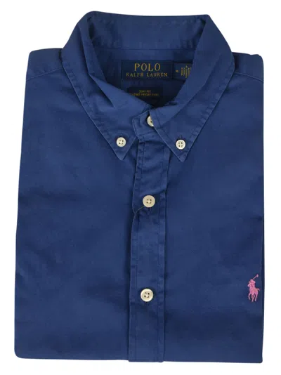 Polo Ralph Lauren Formal Logo Embroidered Shirt In Beach Royal
