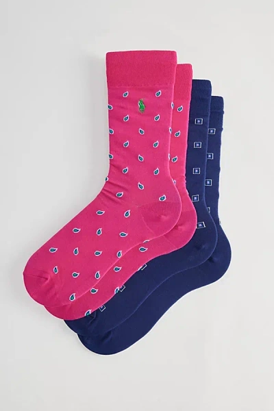 Polo Ralph Lauren Foulard Slack Sock 2-pack In Assorted, Men's At Urban Outfitters In Multi