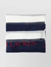 Polo Ralph Lauren Frayed Edges Striped Pattern Scarf In Blue