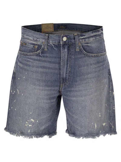 Polo Ralph Lauren Frayed Vintage Classic Shorts 20.5 Cm In Blue