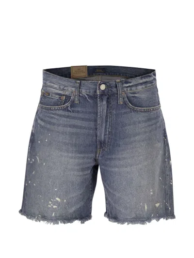 Polo Ralph Lauren Frayed Vintage Classic Shorts 20.5 Cm In Gray