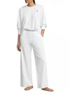 Polo Ralph Lauren French Club Terry 2-piece Pajama Set In White Cloud In Multi