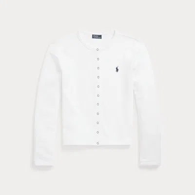 Polo Ralph Lauren French Terry Cardigan In White