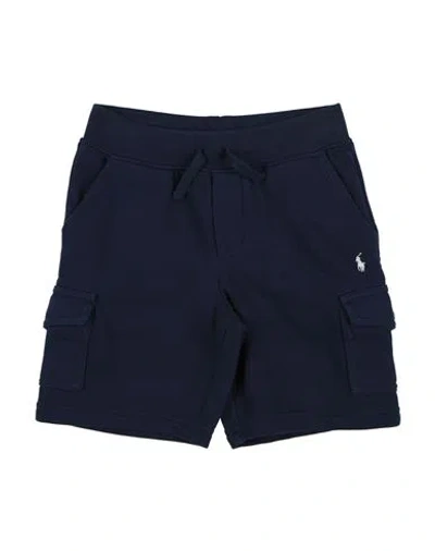 Polo Ralph Lauren Babies'  French Terry Cargo Short Toddler Boy Shorts & Bermuda Shorts Navy Size 5 Cotton, P In Blue