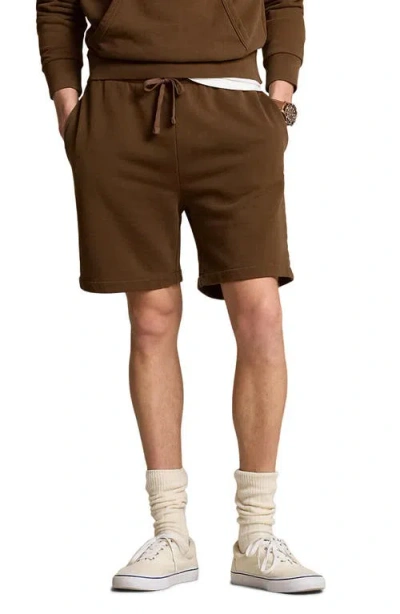 Polo Ralph Lauren French Terry Drawstring Shorts In Pale Russet