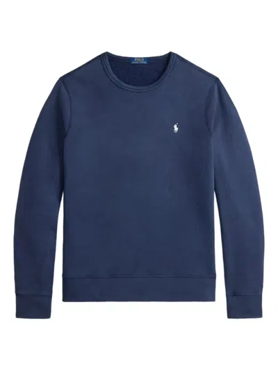 Polo Ralph Lauren Crewneck Sweatshirt In Deep Navy Blue With Embroidered Logo