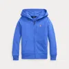 Polo Ralph Lauren French Terry Full-zip Hoodie In Scottsdale Blue W/ Poppy