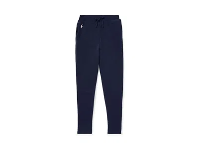 Polo Ralph Lauren French Terry Leggings (big Kids) Girl's Casual Pants Refined Navy : Xl (16 Big Kid), Terry/polyester In Blue