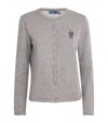 Polo Ralph Lauren French Terry Polo Bear Cardigan In Gray