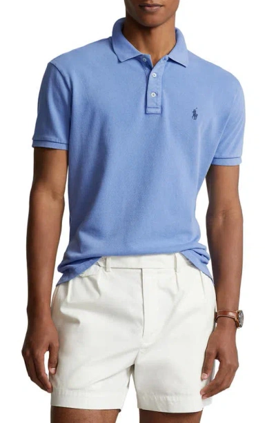 Polo Ralph Lauren Polo Pony-embroidered Cotton Polo Shirt In Harbor Island Blue