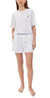 Polo Ralph Lauren French Terry Short Sleeve Pajama Set White In White