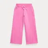 Polo Ralph Lauren Kids' French Terry Wide-leg Sweatpant In Pink